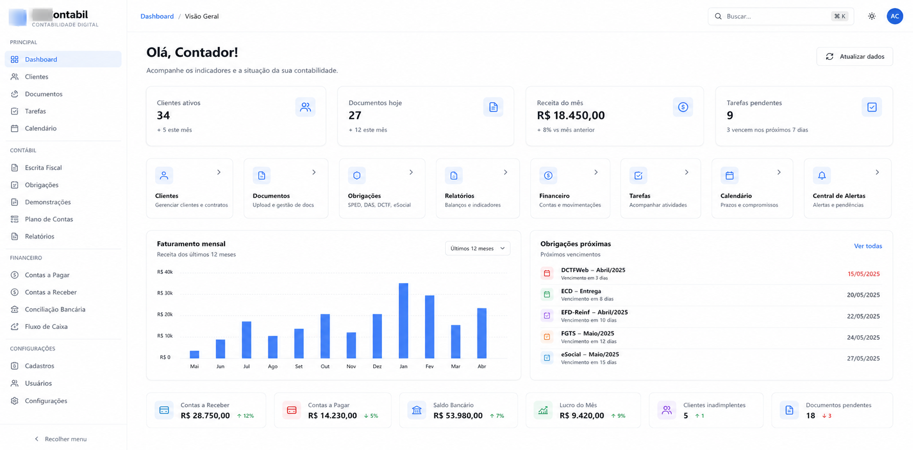 Plataforma de Contabilidade Cloud Preview 1